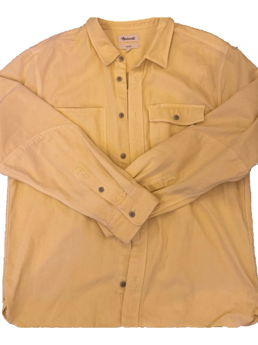 Madewell Men’s Yellow Denim Easy Fit Button-Up Spring Jacket - LARGE
